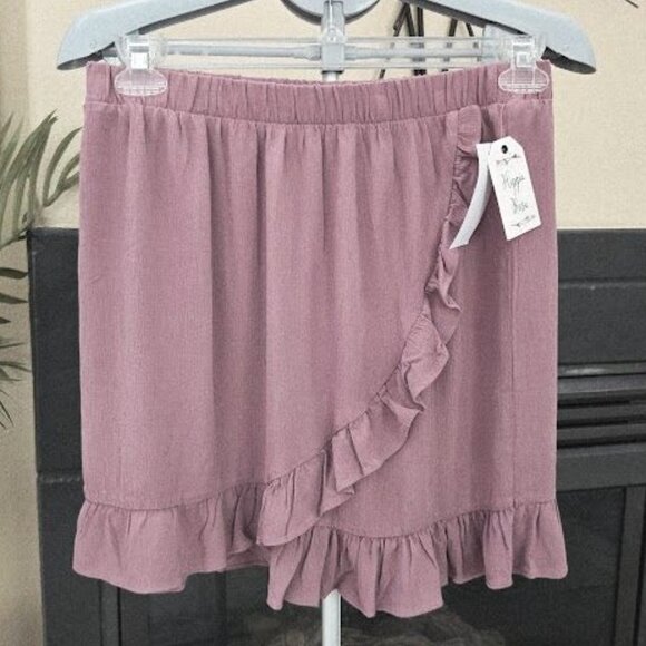 NWT Hippie Rose sz Jr medium mauve ruffled skirt - Picture 1 of 3